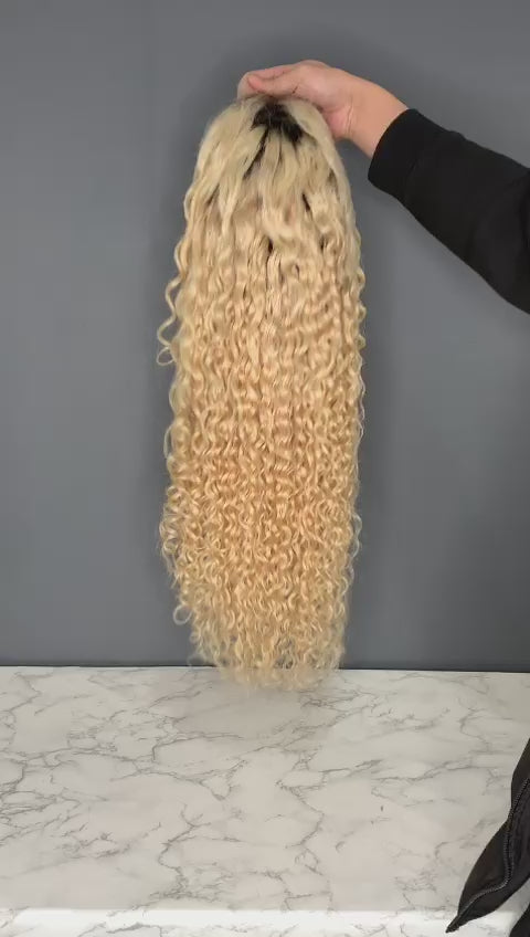 20 inch Blonde with black roots